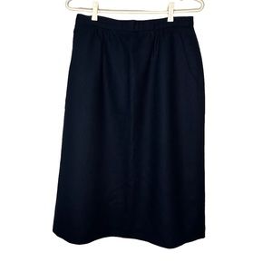 Women's Dark Blue Lined Wool Skirt 14